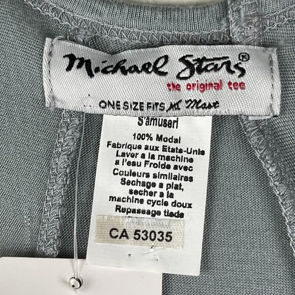 Michael Stars Jersey Sequin Top Womens One Size Gray Flutter Sleeve V Neck NWT - Picture 5 of 12